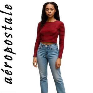 Aéropostale  Blue Jeans Low Rise Thick Stitched Skinny & FREE  Crop Top
